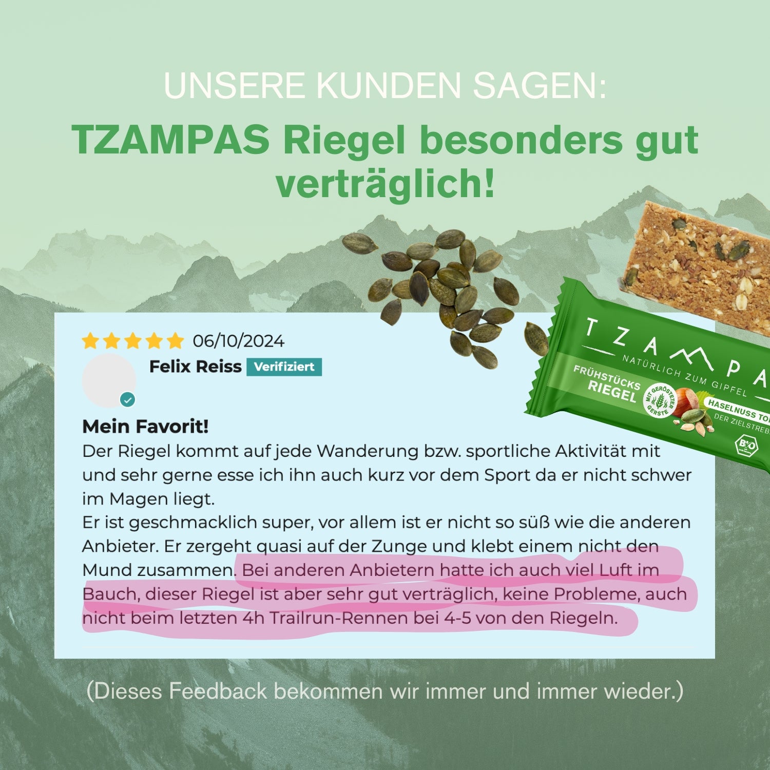 Frühstücksriegel Haselnuss Tonka