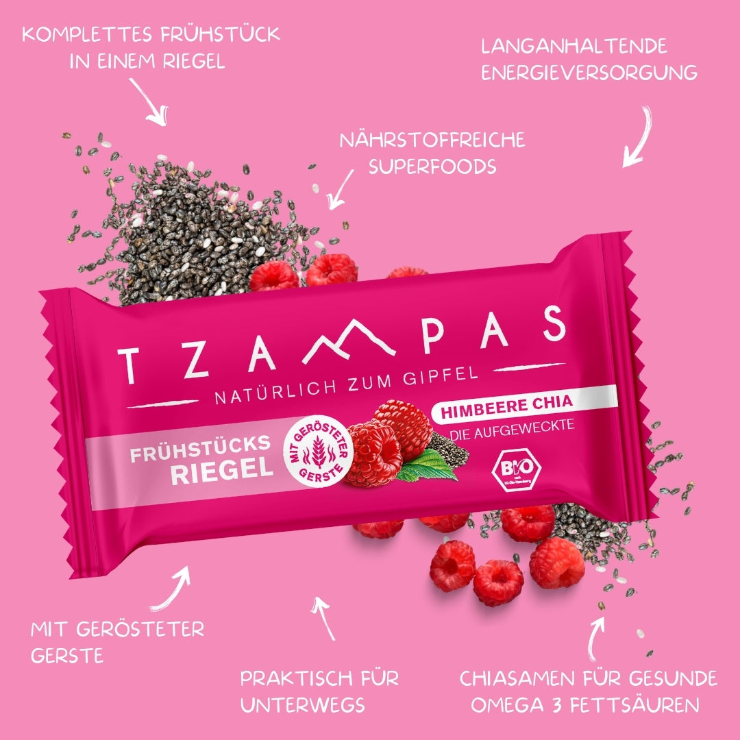Frühstücksriegel Himbeere Chia