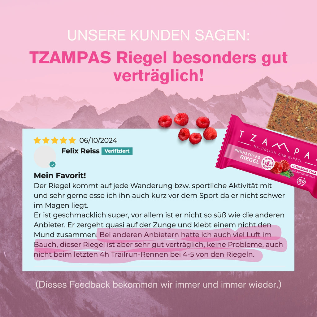 Frühstücksriegel Himbeere Chia