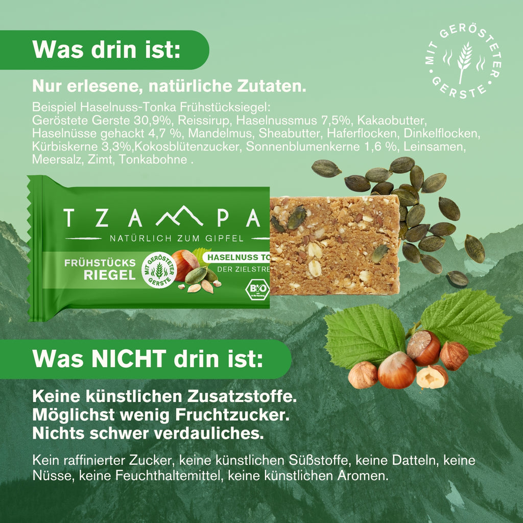 Frühstücksriegel Haselnuss Tonka