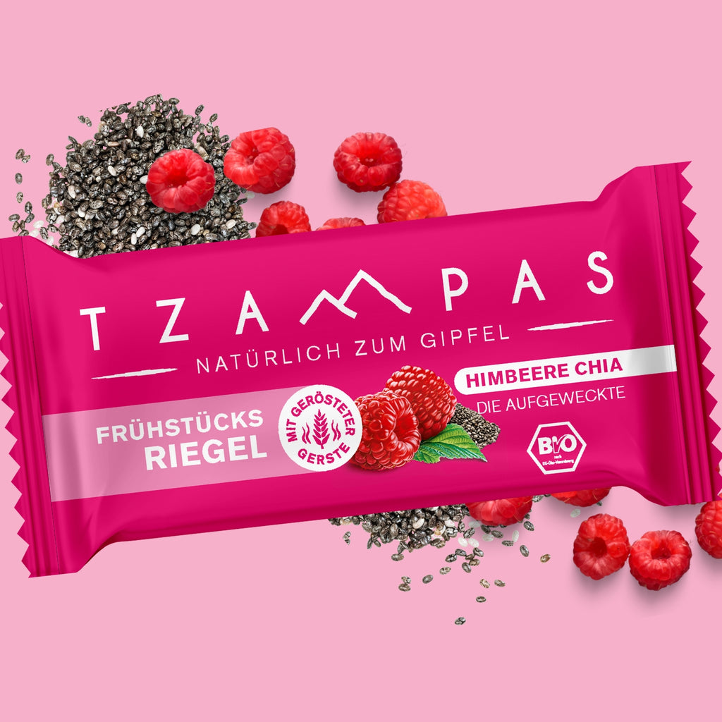 Frühstücksriegel Himbeere Chia