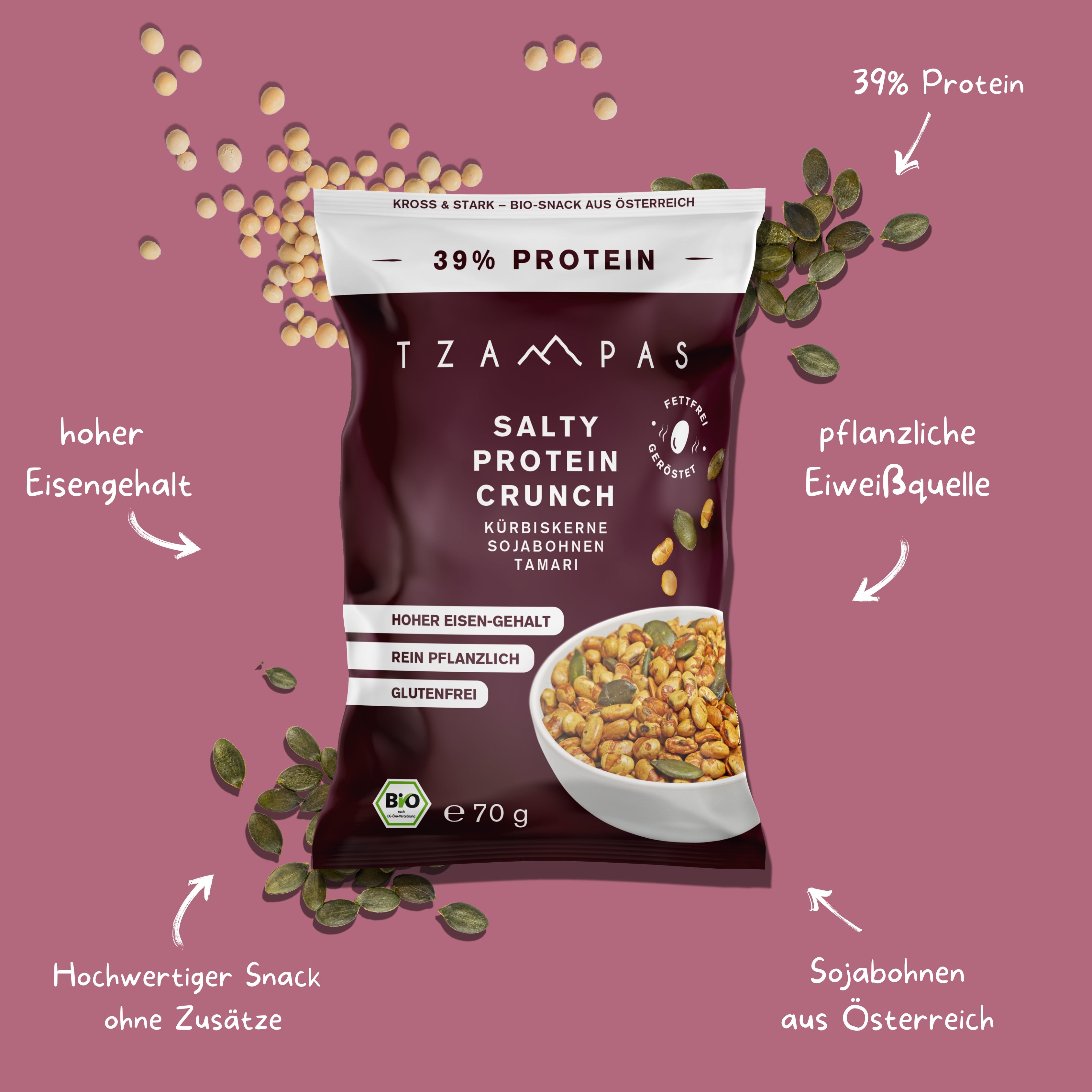 TZAMPAS Salty Protein Crunch - Tamari 70g