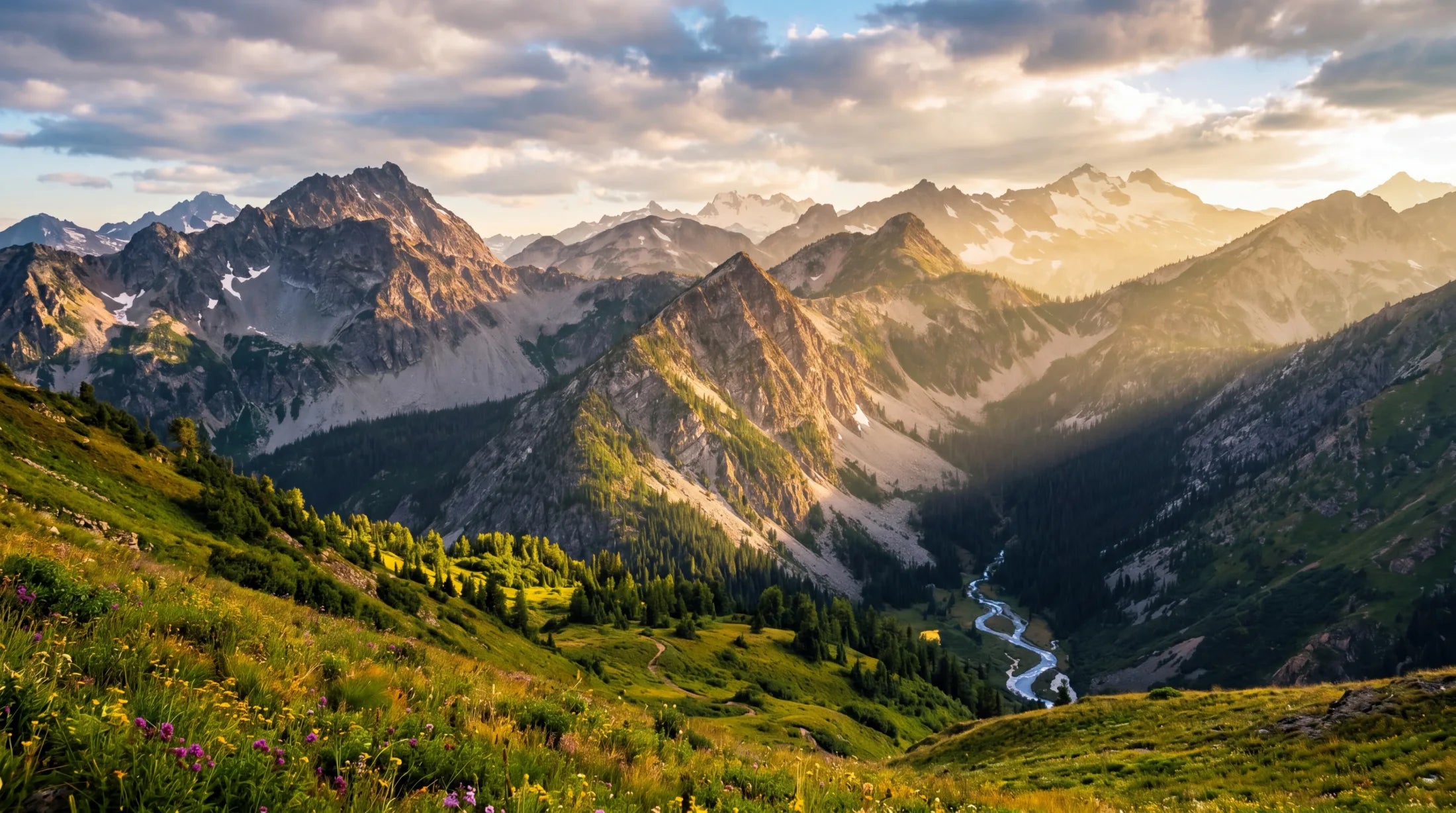 TZAMPAS Hero Bergpanorama Gipfelglühen